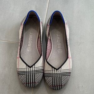 Rothy's Women's Checkered Flats - Black, Gray, and Blue